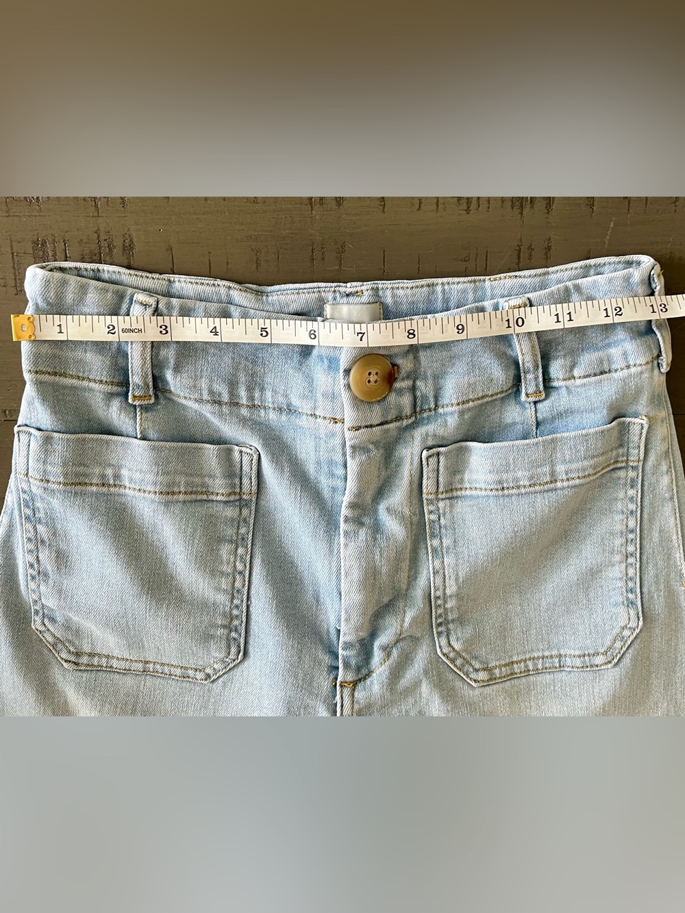 Anthropologie Maeve Colette High-Rise Wide-Leg Cropped Jeans SZ 27 Light Wash - Picture 6 of 13